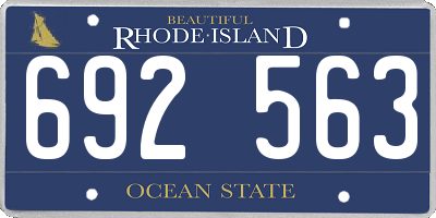 RI license plate 692563