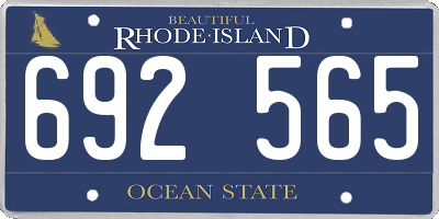 RI license plate 692565