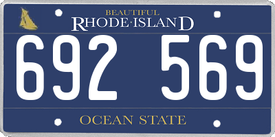 RI license plate 692569