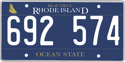 RI license plate 692574