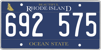 RI license plate 692575