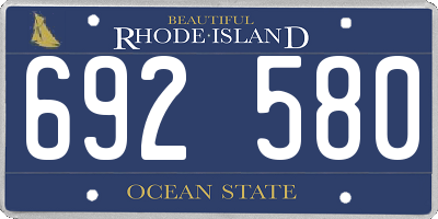 RI license plate 692580