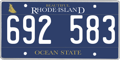 RI license plate 692583