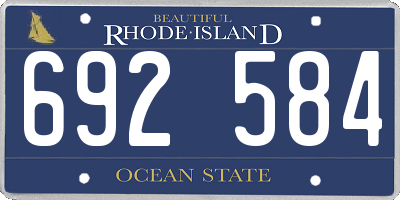 RI license plate 692584