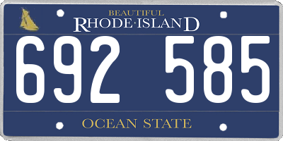 RI license plate 692585