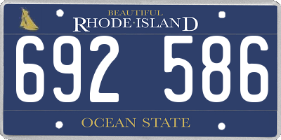 RI license plate 692586