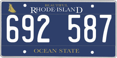 RI license plate 692587