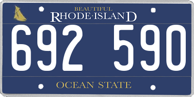 RI license plate 692590