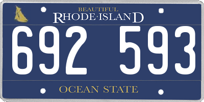 RI license plate 692593
