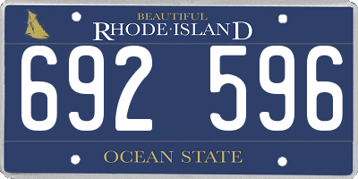 RI license plate 692596