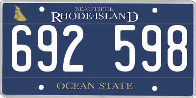 RI license plate 692598
