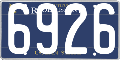 RI license plate 6926