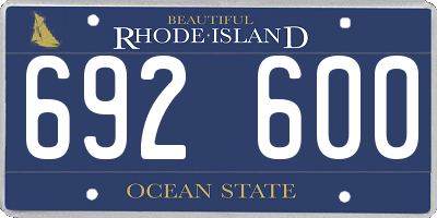 RI license plate 692600