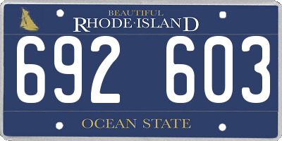 RI license plate 692603