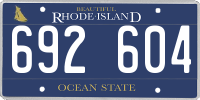 RI license plate 692604
