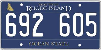 RI license plate 692605