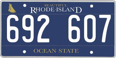 RI license plate 692607