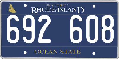 RI license plate 692608