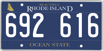 RI license plate 692616
