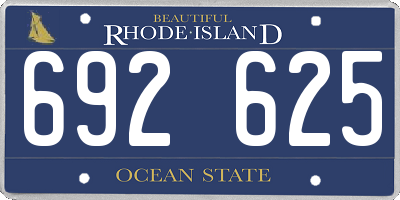 RI license plate 692625
