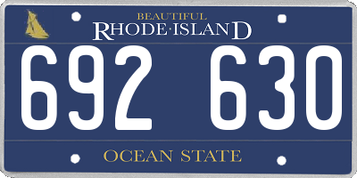 RI license plate 692630