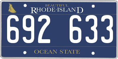 RI license plate 692633