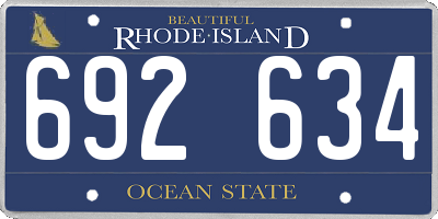 RI license plate 692634