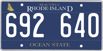 RI license plate 692640
