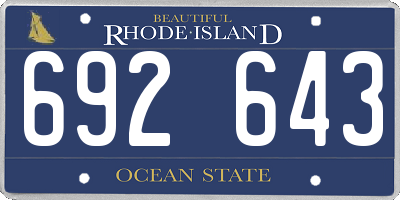 RI license plate 692643