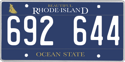 RI license plate 692644