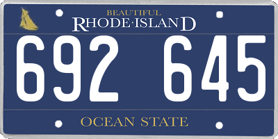 RI license plate 692645