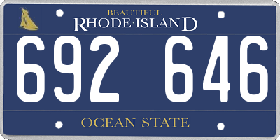 RI license plate 692646