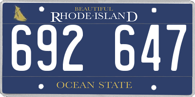 RI license plate 692647