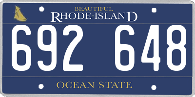RI license plate 692648