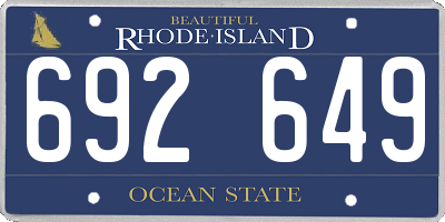 RI license plate 692649