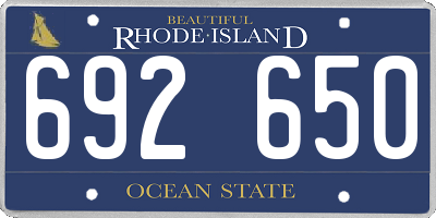 RI license plate 692650
