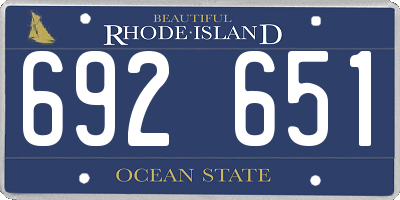 RI license plate 692651