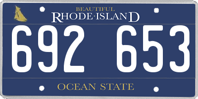 RI license plate 692653
