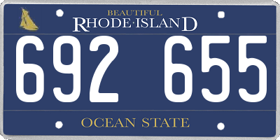 RI license plate 692655