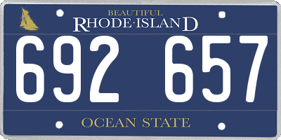 RI license plate 692657