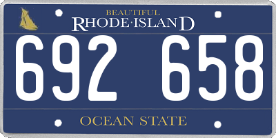 RI license plate 692658