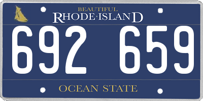 RI license plate 692659