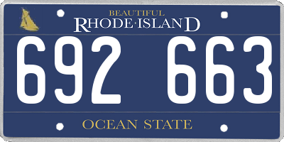 RI license plate 692663