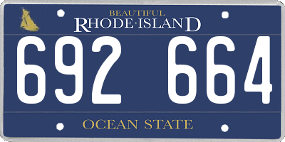 RI license plate 692664