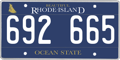 RI license plate 692665