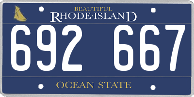 RI license plate 692667