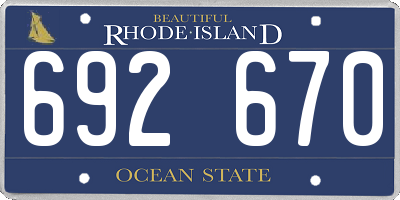 RI license plate 692670