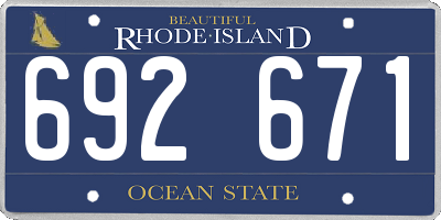 RI license plate 692671
