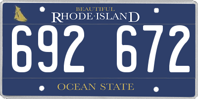 RI license plate 692672