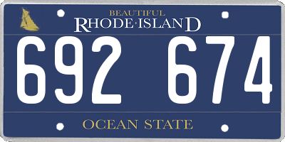 RI license plate 692674